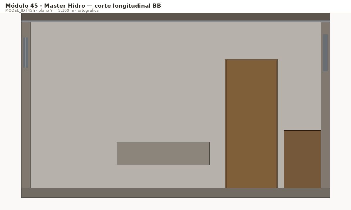 Corte longitudinal BB · f45h