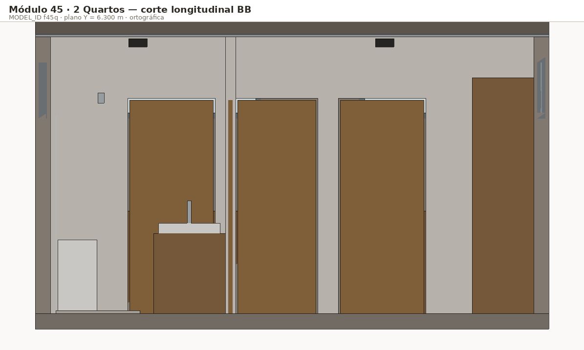 Corte longitudinal BB · f45q