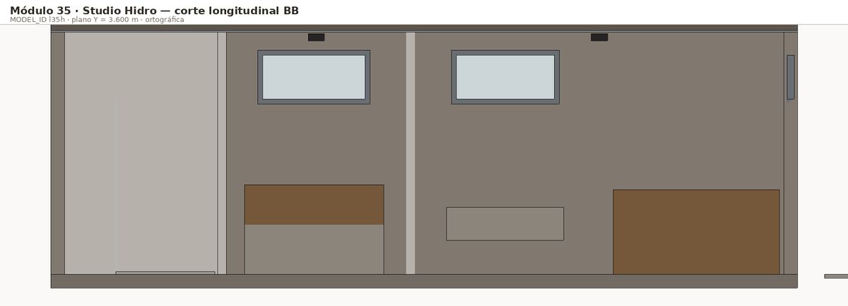 Corte longitudinal BB · l35h