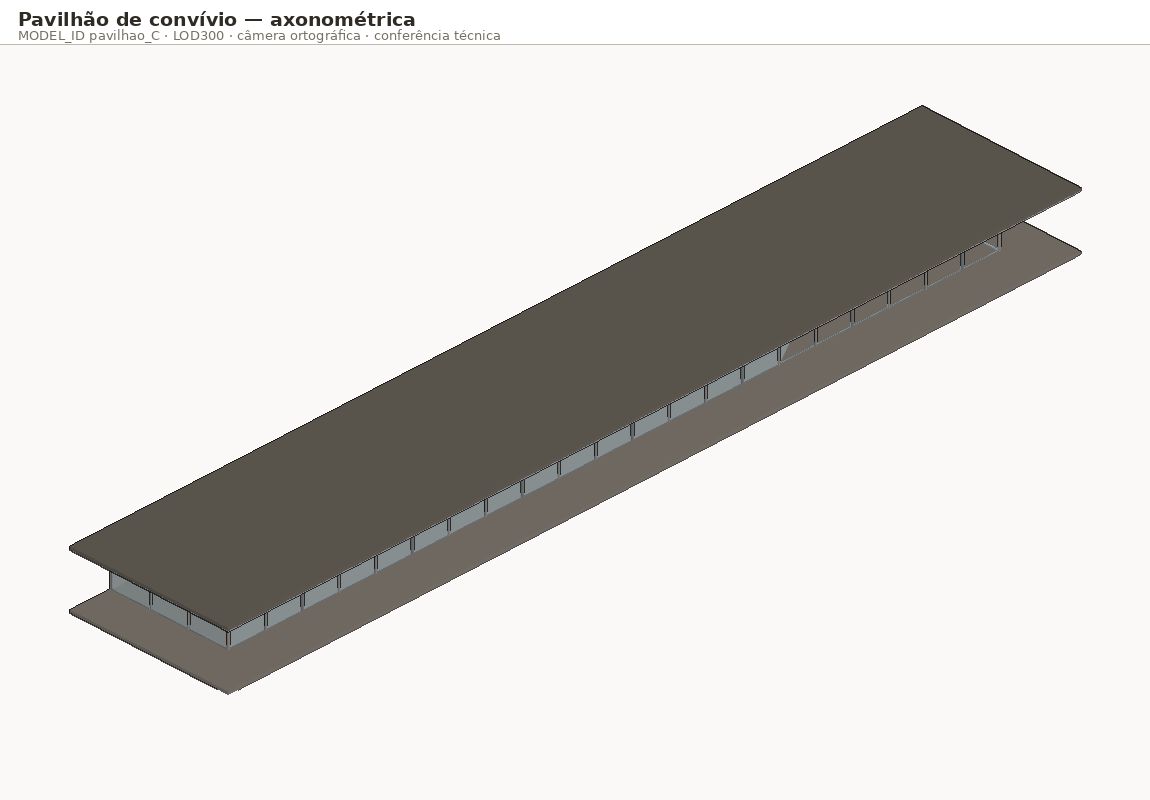 Axonométrica · pavilhao_C